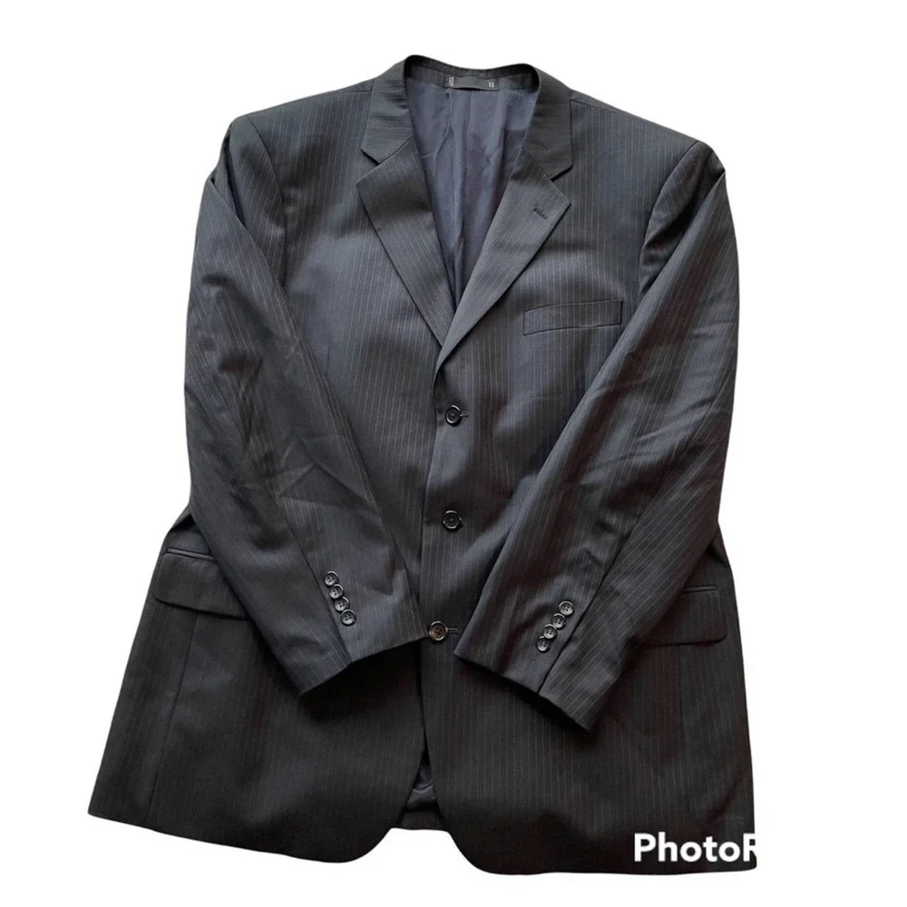 Emanuel Ungaro Suit Jacket Blazer Sport Coat Navy Blue Size 46R formal office